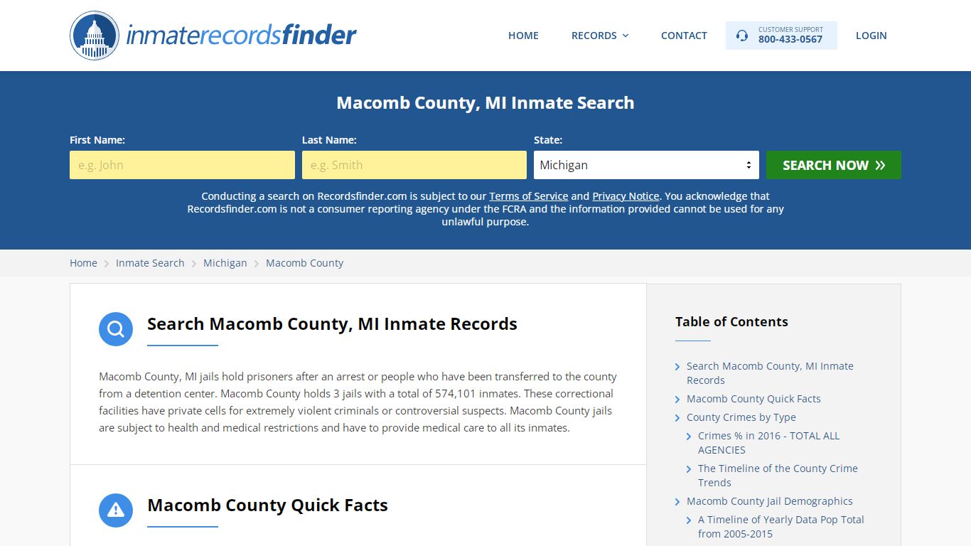 Macomb County, MI Inmate Lookup & Jail Records Online